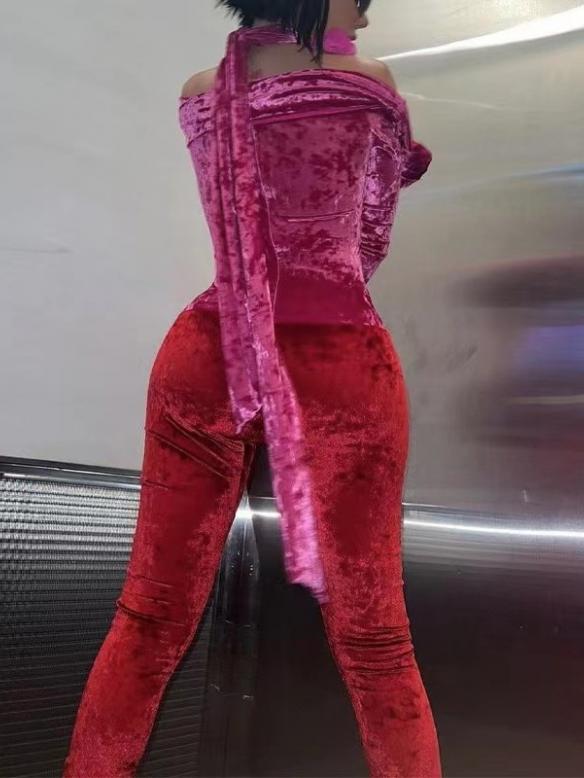Pink Velvet Bodysuit