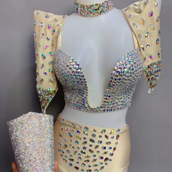 Colorful Rhinestone Two-piece