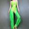 Black/ Fluorescent Green Ruffle Two Pieces Bodysuit