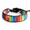Rainbow Pride Chakra Natural Stone Tube Beads Bracelet