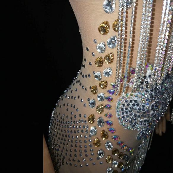 Silver Tassel Transparent Dress