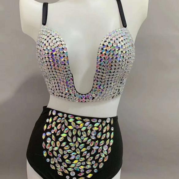 Colorful Rhinestone Two-piece