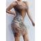 Transparent Silver Sequins and Rhinestones Dress