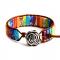 Rainbow Pride Chakra Natural Stone Tube Beads Bracelet