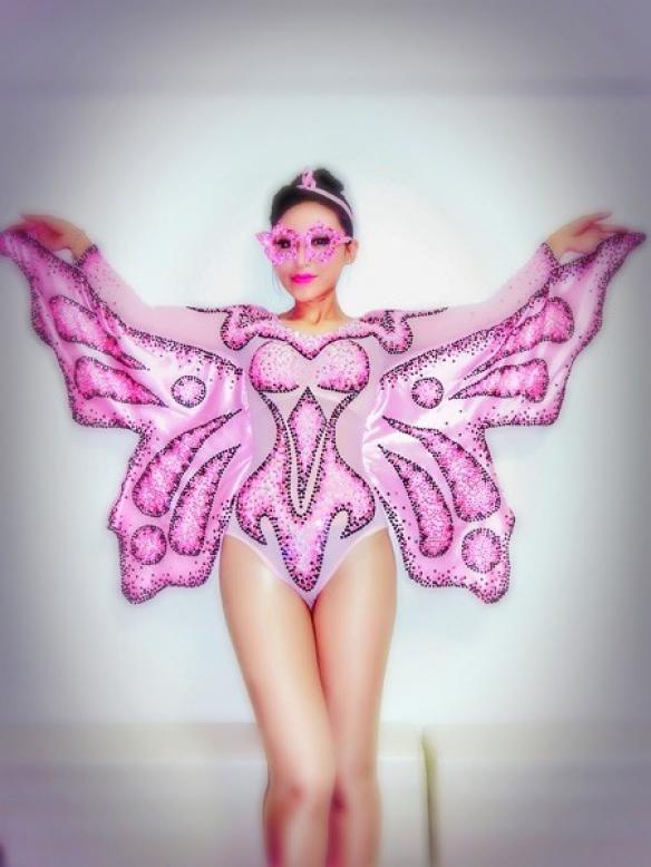 Pink Butterfly Mini Dress