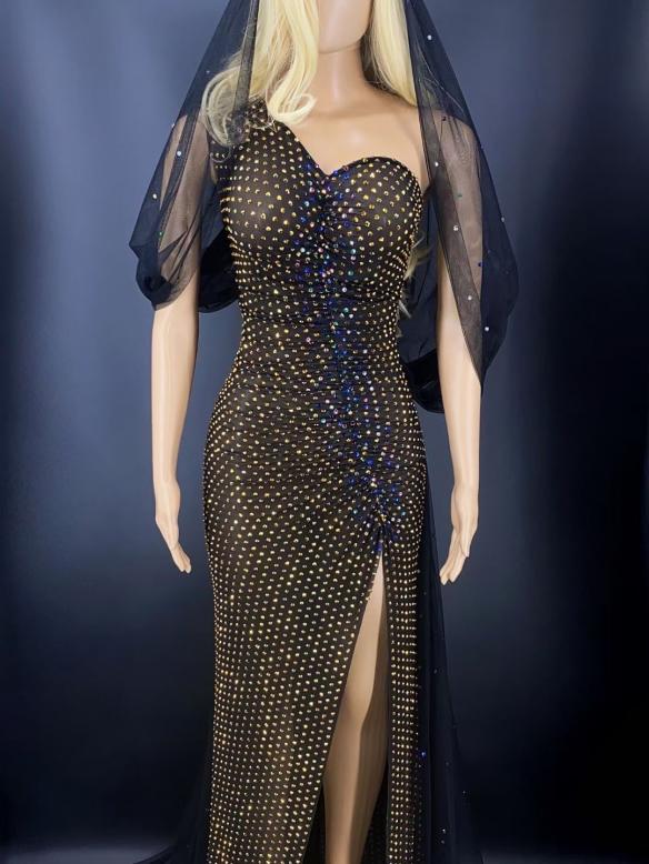 Mysterious Gold Gauze Dress