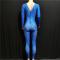 Blue Nude Rhinestones Bodysuit