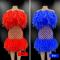 Various Colors Bead Grid Tulle Dress