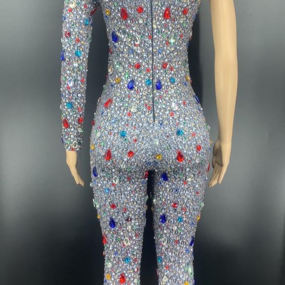 2 Colors Rhinestone Bodysuits 