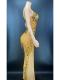 Yellow Rhinestone Bead Sequin Dress