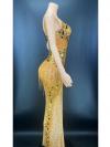 Yellow Rhinestone Bead Sequin Dress
