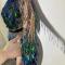 Blue and Green Sequin Tassel Dress