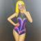 Colorful Rhinestones Bodysuit With Headgear Mask