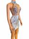 Transparent rhinestone dress