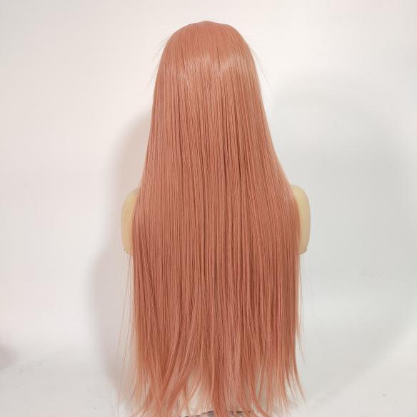 Long Straight Sweet Peach Pink Drag Wig