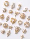 22 pcs 3D luxury transparent shiny nail decorations