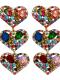 Three Colors Heart Shape Earrings