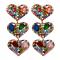 Three Colors Heart Shape Earrings