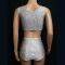 White Sliver Rhinestone Two-piece Outfit