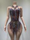 Rainbow tassel leotard