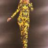 Black&Yellow Long Sleeves Bodysuit