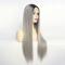 Long Straight Grey With Dark Root Drag Wig