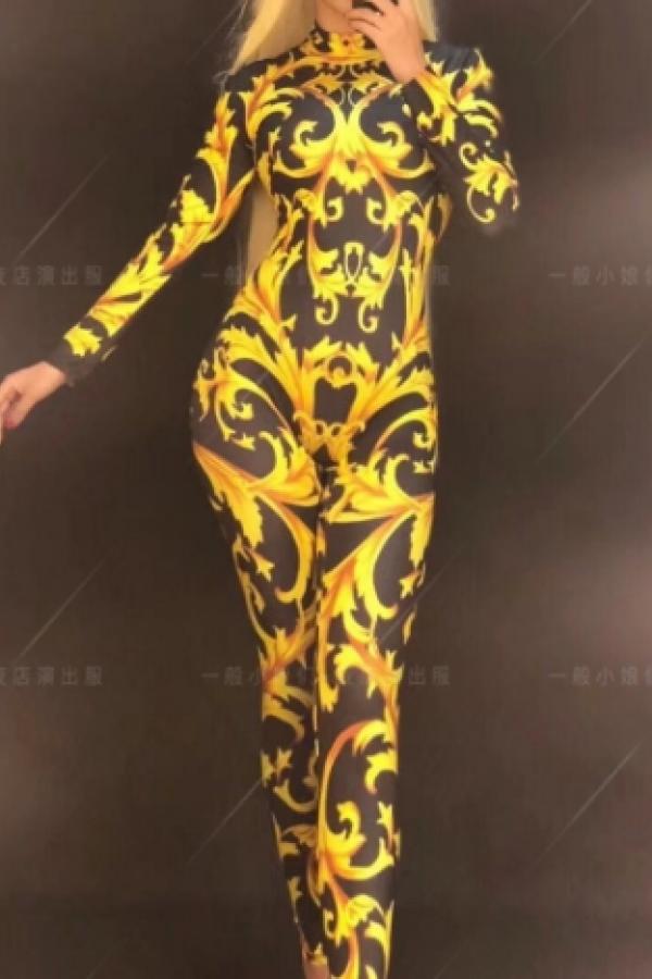 Black&Yellow Long Sleeves Bodysuit Costumes Raywigs