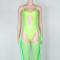 Black/ Fluorescent Green Ruffle Two Pieces Bodysuit