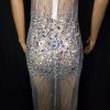 Multi- color Rhinestone Transparent Dress