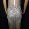 Multi- color Rhinestone Transparent Dress