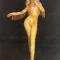 Golden Fringe Rhinestones Nude Rave Bodysuit