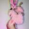 Full Set Pink Rabbit Costume (include coat & mask)