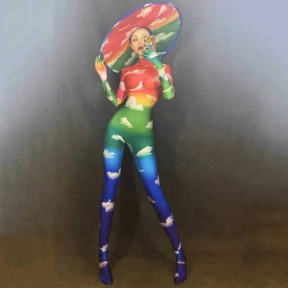 Rainbow Print Sunshine Hat