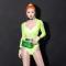 Fluorescent Green Crystallised Rave Leotard