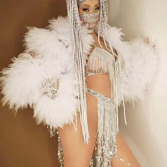 Short White Sequin Jacket