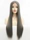 Long grey synthetic lace front drag wig