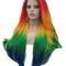 Custom Rainbow Color Lace Front Wig
