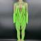 Fluorescent Green Bead Print Tassel Bodysuit