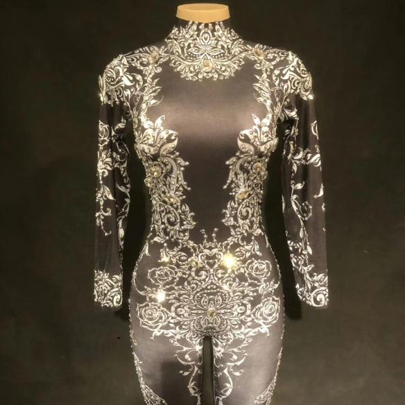 Silver/ Gold Pattern Bodysuit