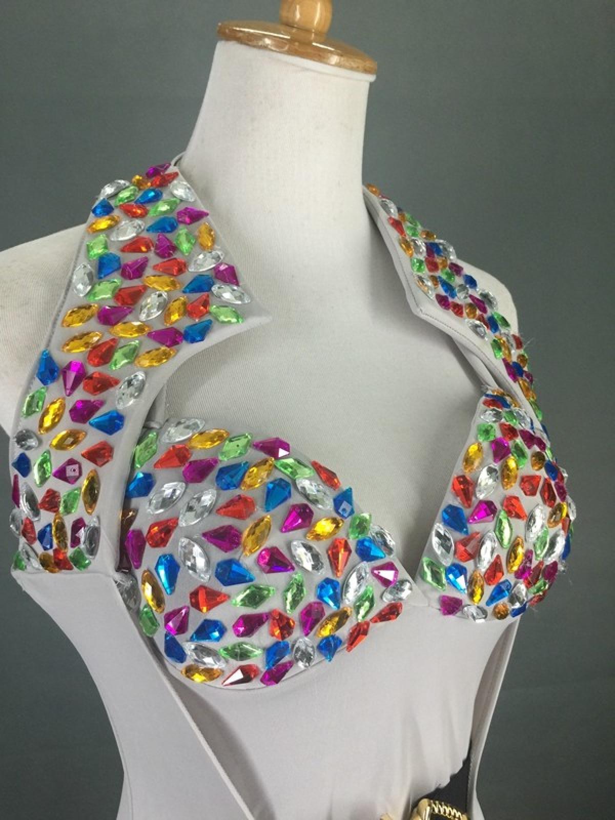 Magical Rainbow Flame Leotard with Rhinestones main image 0
