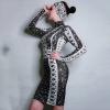 Black And White Sparkly Rhinestones Dress
