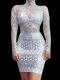 White Sliver Rhinestone Dress