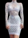White Sliver Rhinestone Dress