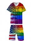 LGBT Pride Sporty Two-Piece Outfit (Baseball Jersey & Shorts)
