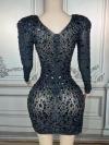 Full Black Rhinestone Dress
