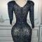 Full Black Rhinestone Dress