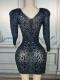 Full Black Rhinestone Dress