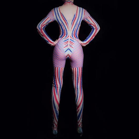 Red and Blue Stripe Bodysuit