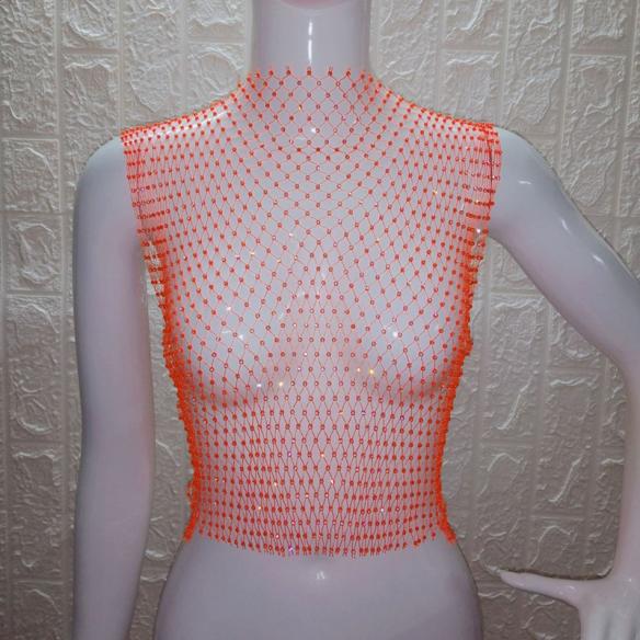 Orange Hollow- out Shiny Grid