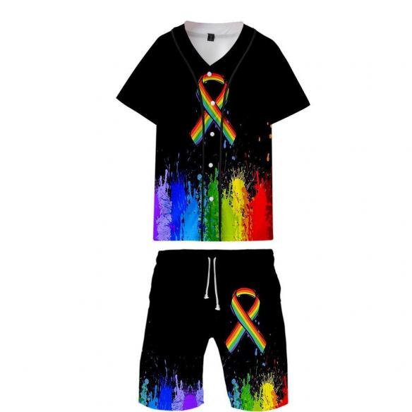 LGBT Pride Sporty Two-Piece Outfit (Baseball Jersey & Shorts)